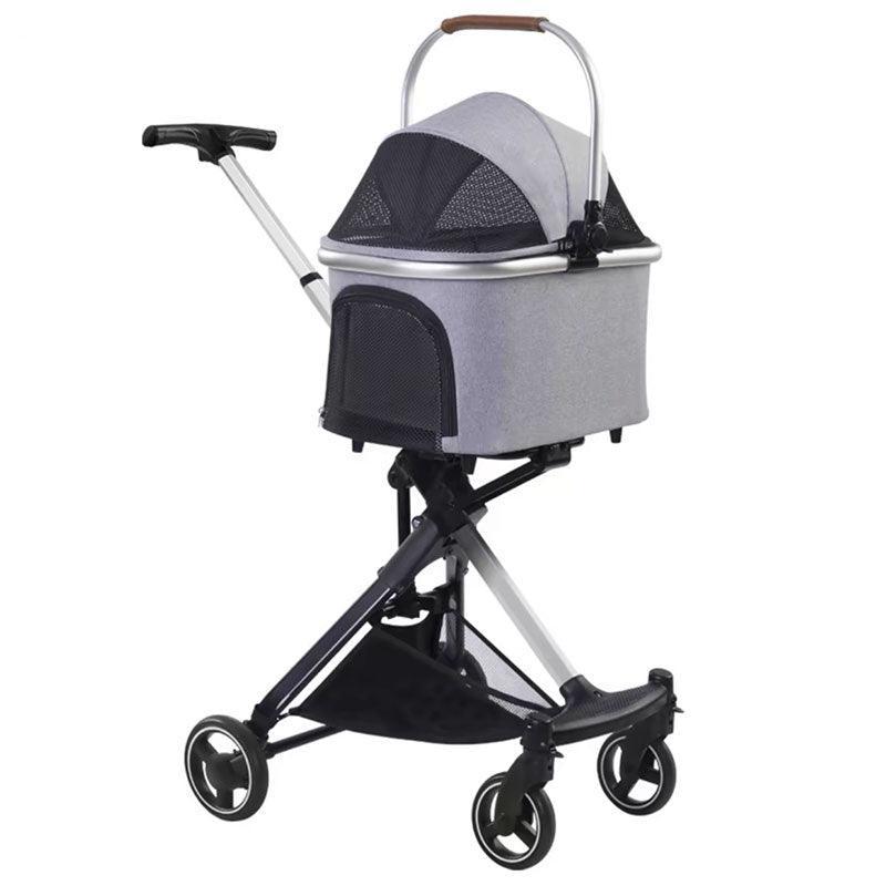 Portable Cat Stroller 2 Style Rolling Carrier on Wheels - MEWCATS