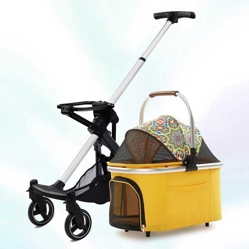 Portable Cat Carrying Stroller 2 Style Rolling Handbag