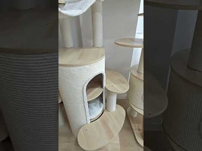 Large Solid Wood Cat Climbing Tree Tower