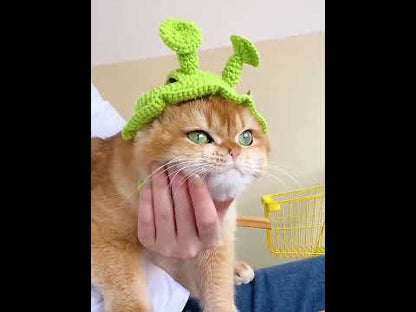 Handmade Cat Hat Cute Green Headgear