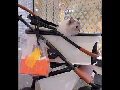 Three-wheeled Cat Carrier Rolling Stroller