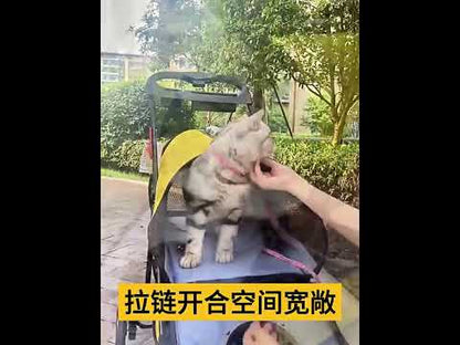 Outdoor Lightweight Cat Stroller 3 Color Carrier on Wheels