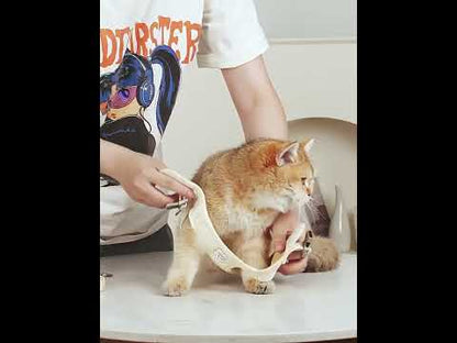 Rabbit Embroidered Cat Leash Set Beige Kitty Harness