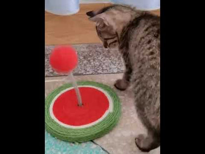 Cat Interactive Toys Spring Sisal Ball Grinding Claw Kitty Stick