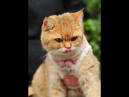 Fortune Flower Cat Leash 2 Colors Warm Harness
