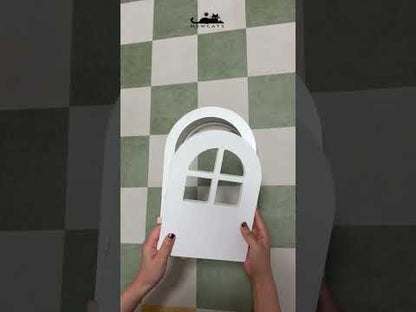 Customized Solid Wood Cat Door with Window
