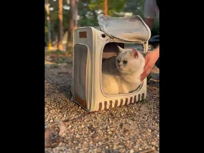 Cat Carrier Backpack Expandable Bag with Wheels