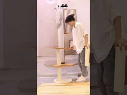 Multi-layer Solid Wood Ring Cat Climbing Tower
