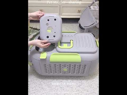 D8 Foldable Box Cat Carrier Stroller with Wheels