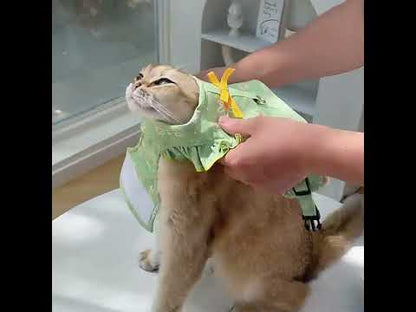 Lace Flower Cat Harness Escape Proof 2 Color Large Leash Vest