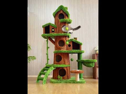 7.71 ft Luxury Realistic Tree Cat Climbing Tower