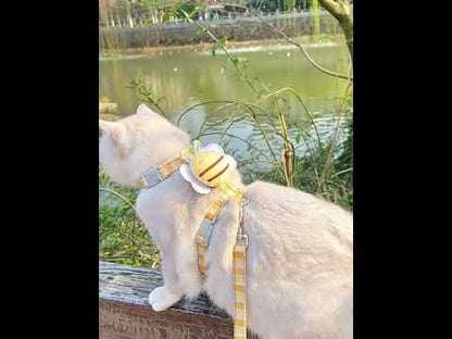 Cute Bee Cat Harness Leash Set