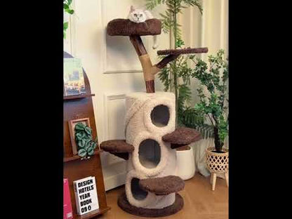 Treehouse Cat Tree for Multiple Cats Climbing Condo