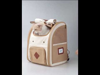 Vintage Cat Carrier Bag Travel Backpack