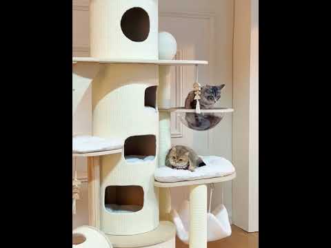 6.6 FT Tall Cat Castle with Ladder Large Climbing Tree