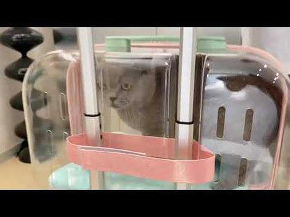 Transparent Cat Trolley Case Carrier With Wheels