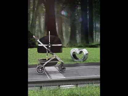 Shock-Absorbing Cat Stroller Pet Carrier with Wheels