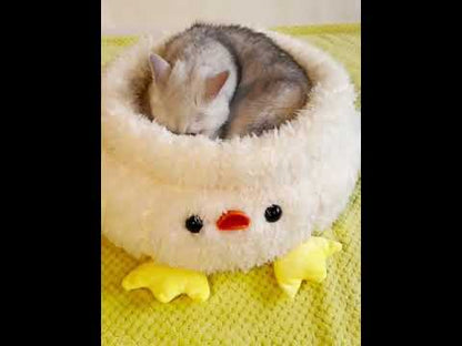 Penguin Fluffy Cat Bed 2 Color Round Cute Nest