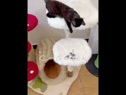 Christmas Jungle Paradise Cat Climbing Tree