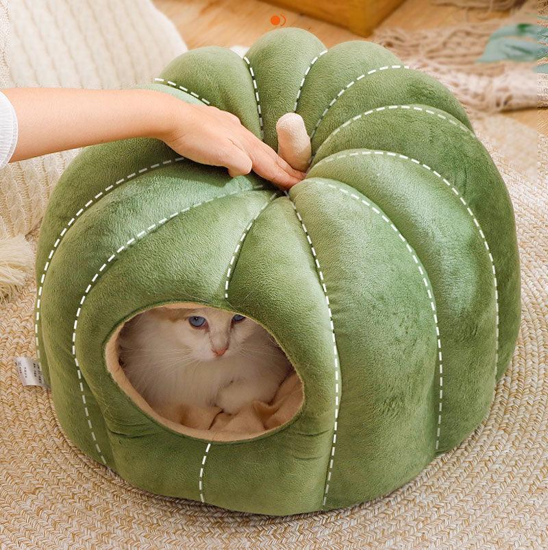 Pumpkin Cat Bed Sleeping House 3 Color Cat Cave - MEWCATS