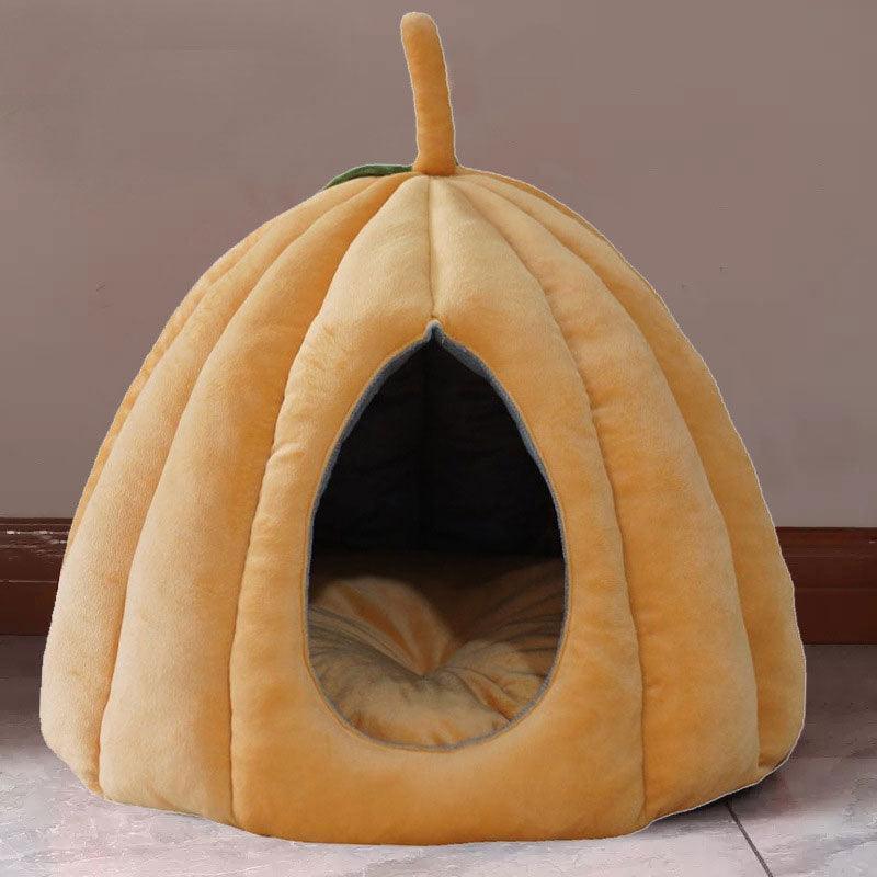 Pumpkin Cat Bed Sleeping House 3 Color Cat Cave - MEWCATS