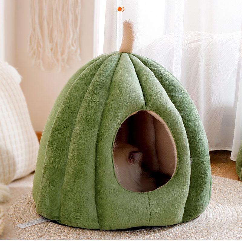 Pumpkin Cat Bed Sleeping House 3 Color Cat Cave - MEWCATS