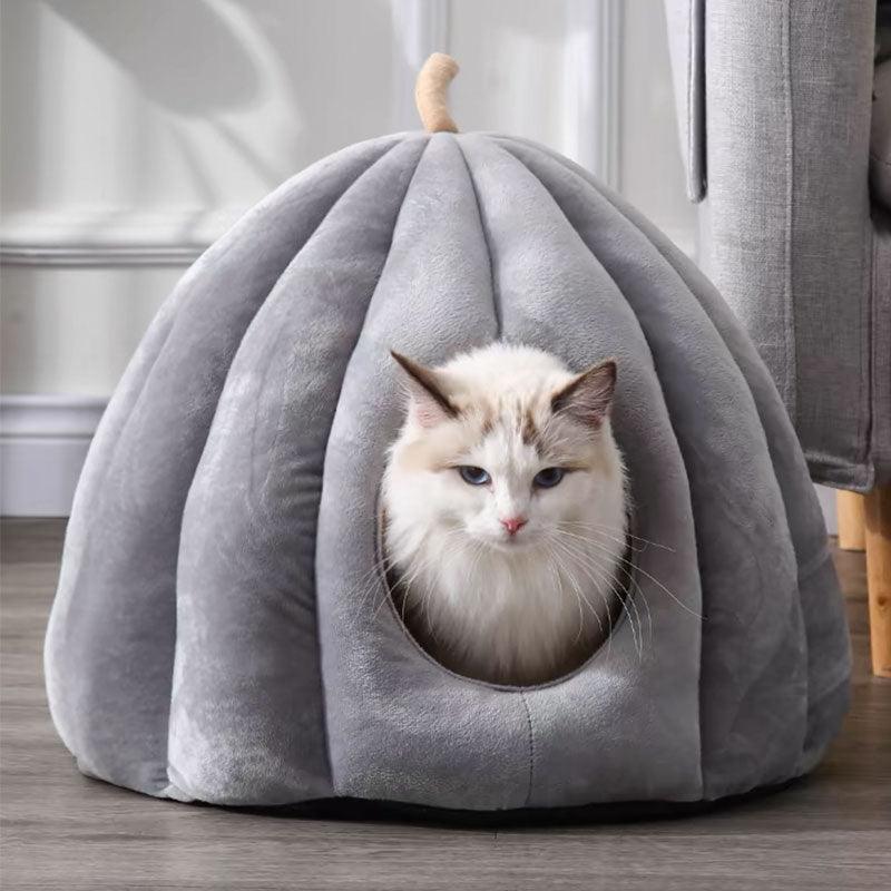 Pumpkin Cat Bed Sleeping House 3 Color Cat Cave - MEWCATS