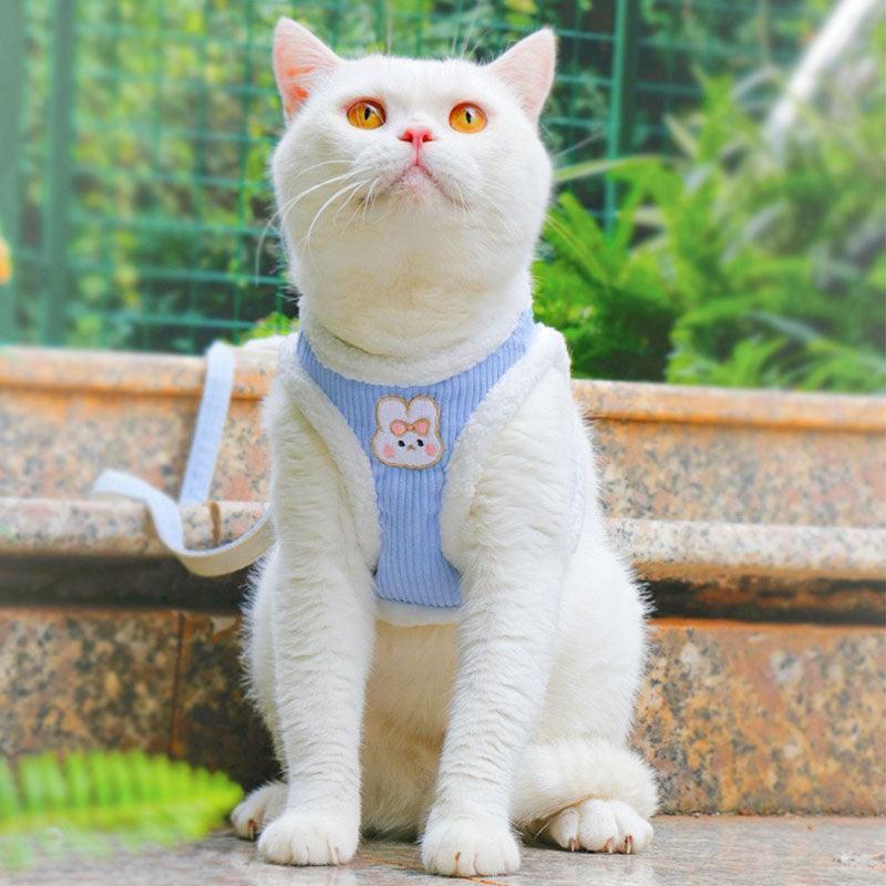 Rabbit Cat Harness Escape Proof 3 Color Vest Leash Set