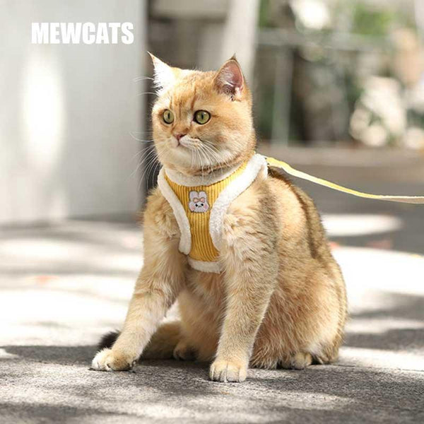 Rabbit Cat Harness Escape Proof 3 Color Vest Leash Set – MEWCATS