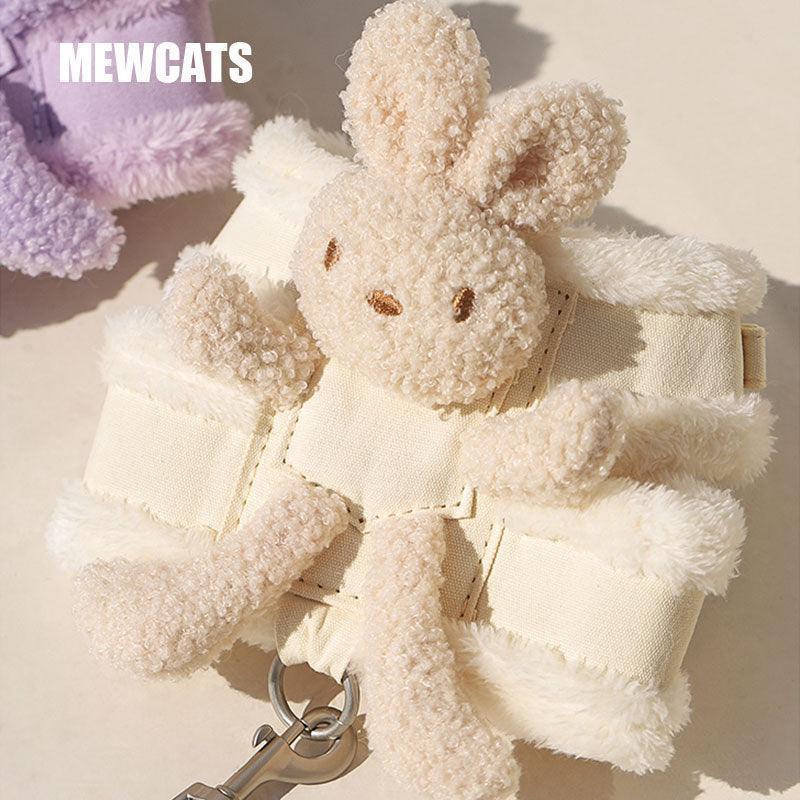 Rabbit Escape Proof Cat Harness 2 Color Leash Set - MEWCATS