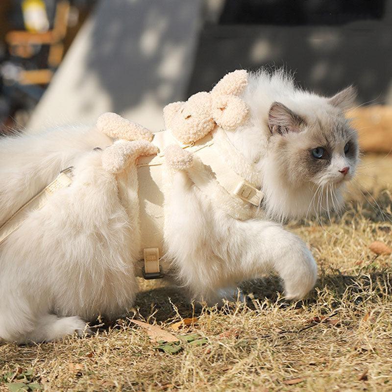 Rabbit Escape Proof Cat Harness 2 Color Leash Set - MEWCATS