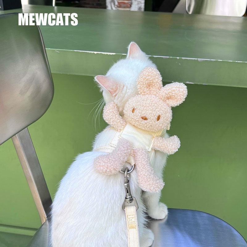 Rabbit Escape Proof Cat Harness 2 Color Leash Set - MEWCATS
