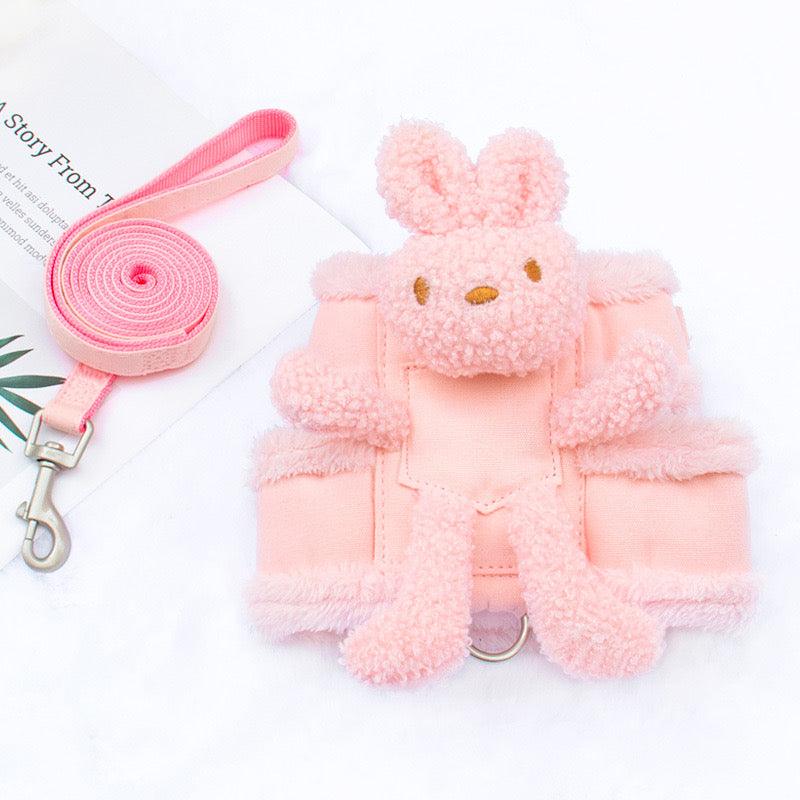 Rabbit Escape Proof Cat Harness 2 Color Leash Set - MEWCATS