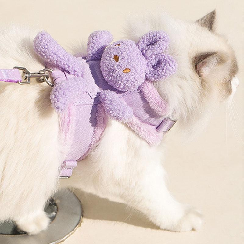 Rabbit Escape Proof Cat Harness 2 Color Leash Set - MEWCATS