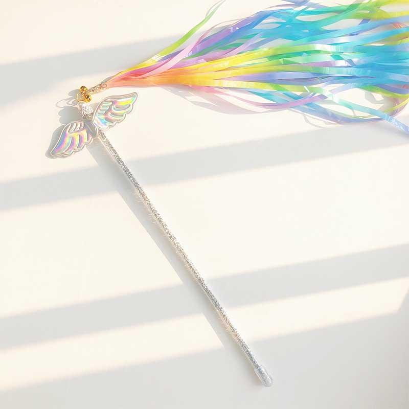 Rainbow Wings Stars Interactive Cat Cute Toy Wand Stick