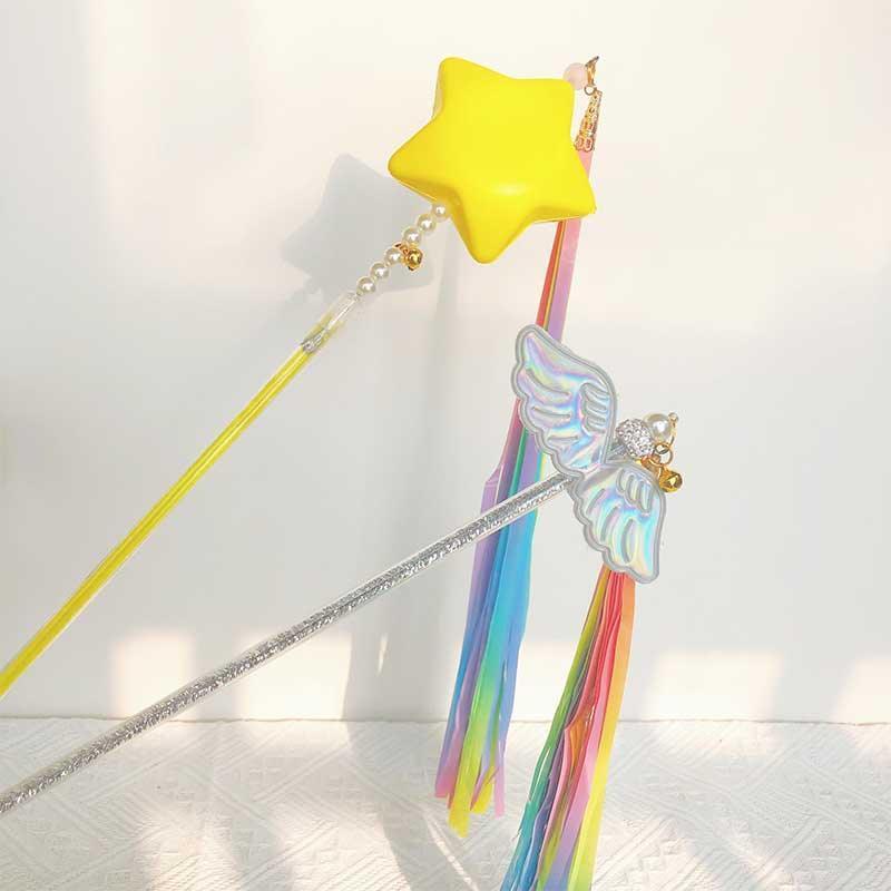 Rainbow Wings Stars Interactive Cat Cute Toy Wand Stick