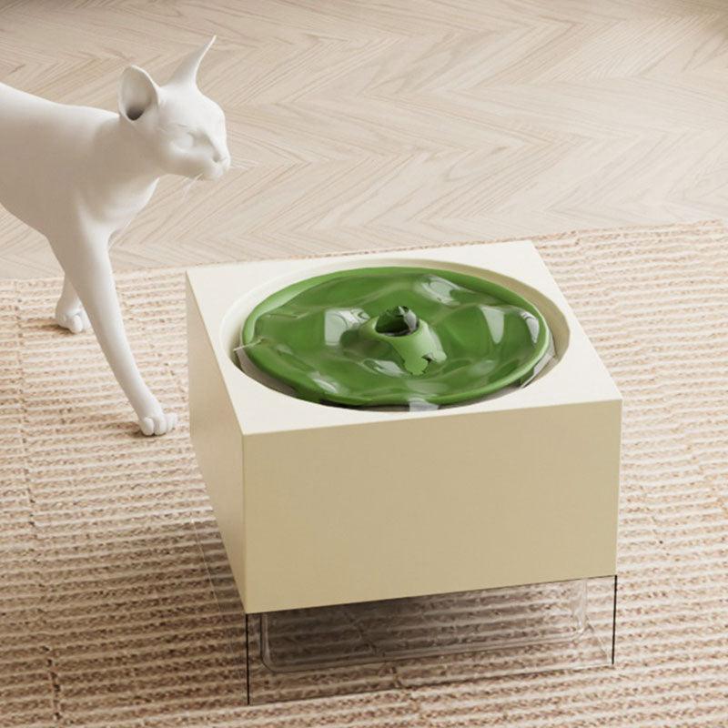 Record Player Cat Water Fountain Food Bowl