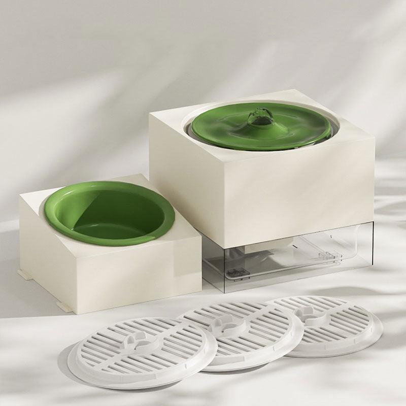 Record Player Cat Water Fountain Food Bowl