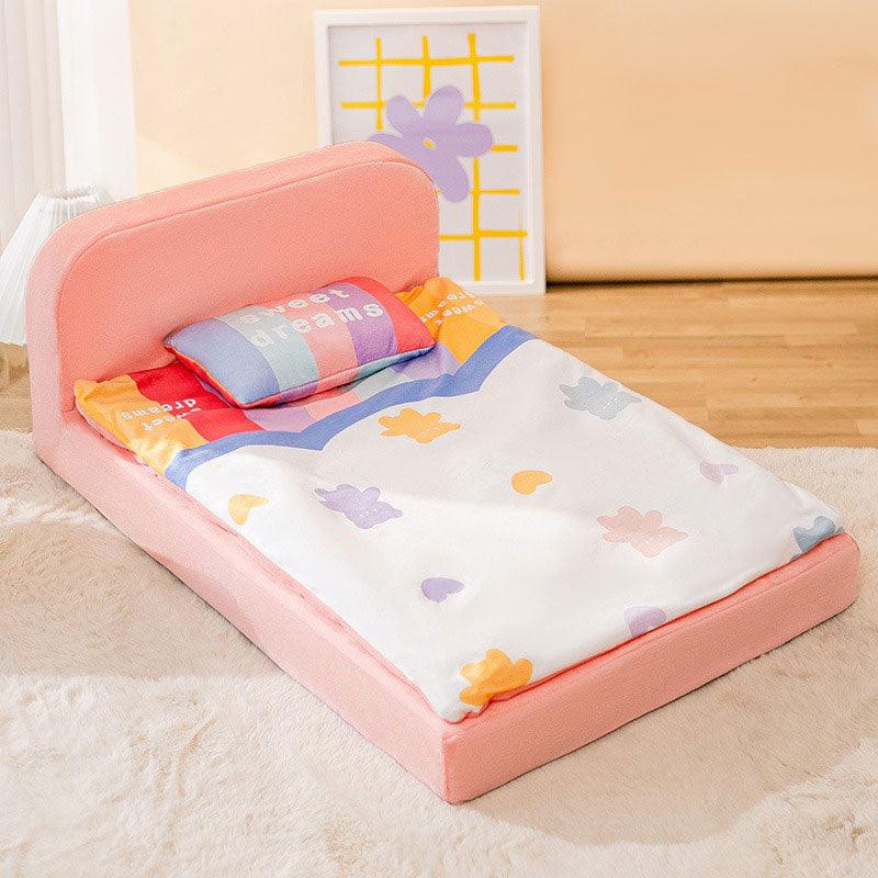 Removable and washable Cat Bed Free Quilt Pillow Cat Mat