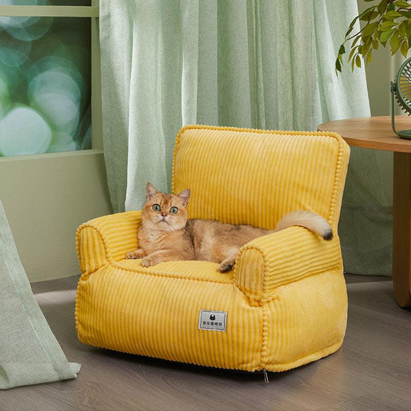 Cat Nest Sofa Removable Washable Yellow Soft Summer Kitty Couch