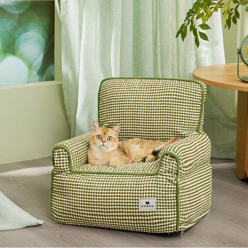 Cat Nest Sofa Removable Washable Green Soft Summer Kitty Couch