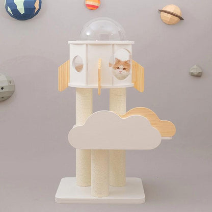 Rocket Capsule Cat Scratching Tree Climbing Tower - MEWCATS