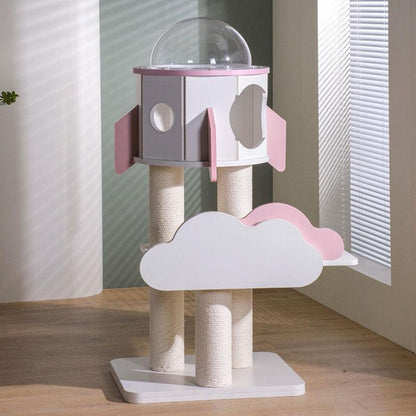 Rocket Capsule Cat Scratching Tree Climbing Tower - MEWCATS
