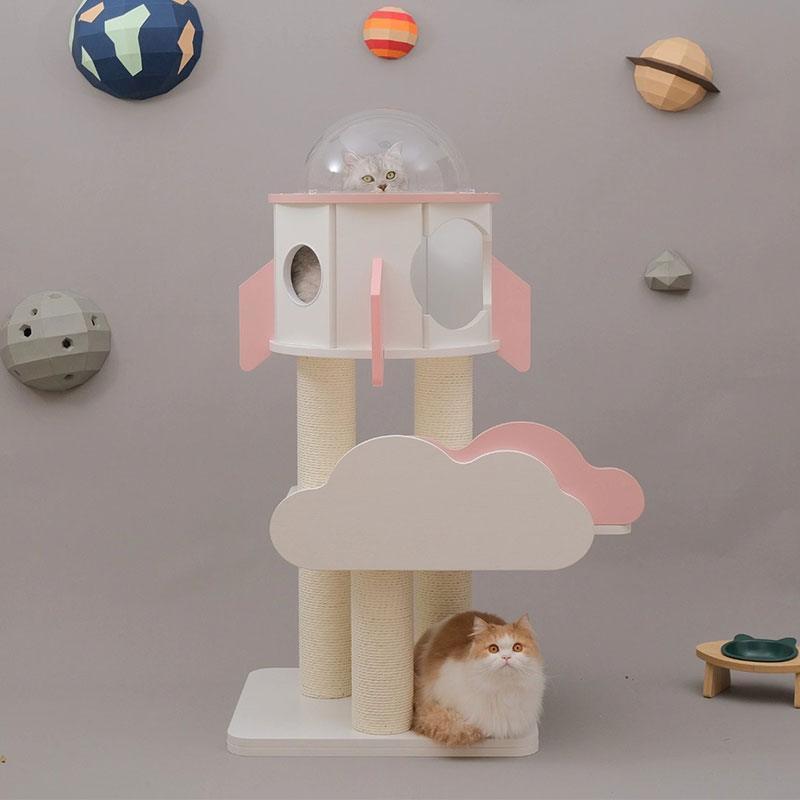 Rocket Capsule Cat Scratching Tree Climbing Tower - MEWCATS