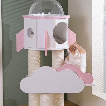 Rocket Capsule Cat Scratching Tree Climbing Tower - MEWCATS