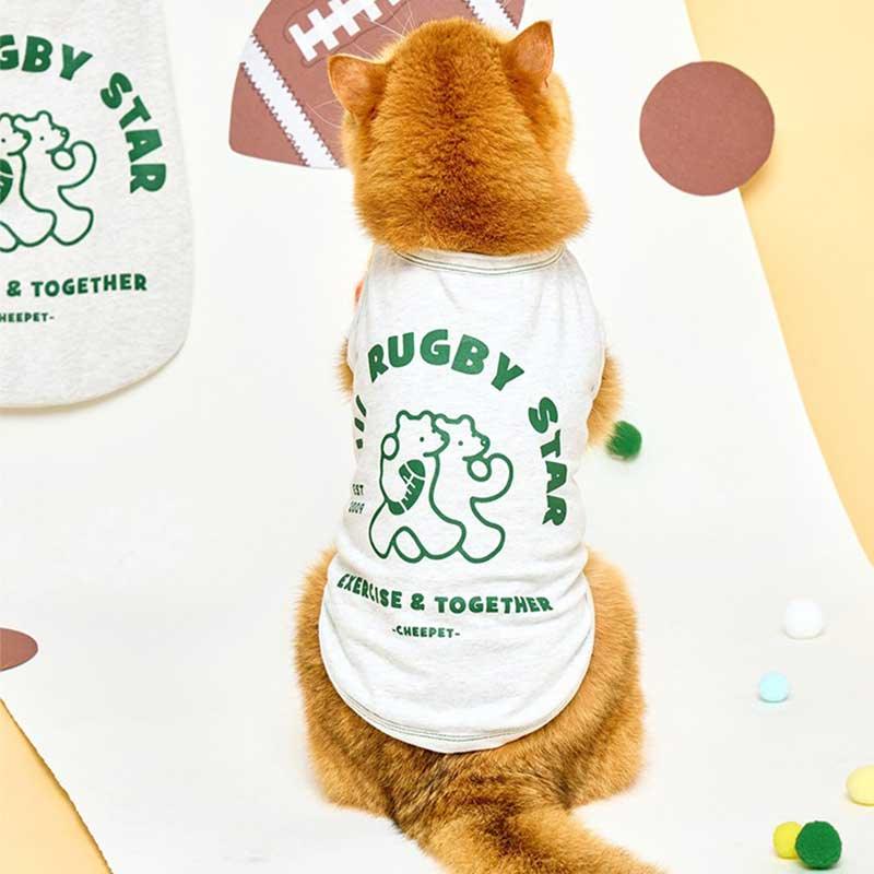 Rugby Star Cat Vest 2 Colors Pet Clothes