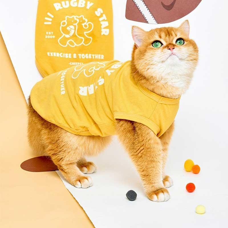 Rugby Star Cat Vest 2 Colors Pet Clothes