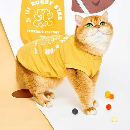 Rugby Star Cat Vest 2 Colors Pet Clothes