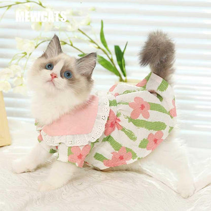 Sakura Breathable Cat Dress Pet Clothes