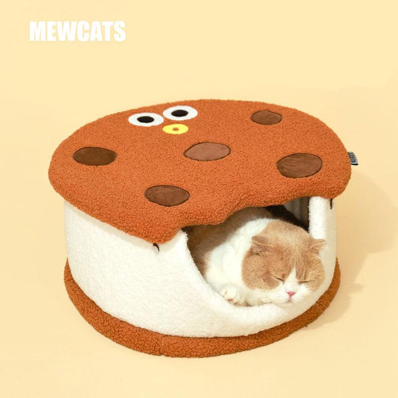 Sandwich Cookie Cat Bed Warmer Semi-Enclosed Cave - MEWCATS
